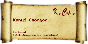 Kanyó Csongor névjegykártya
